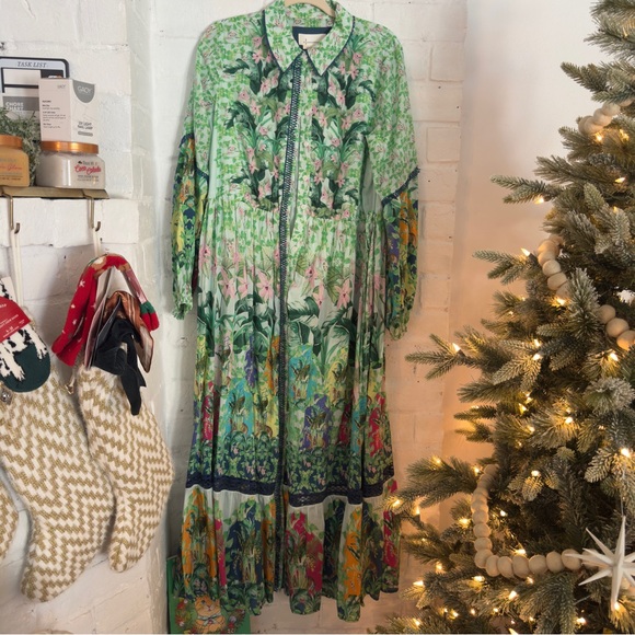 Anthropologie Dresses & Skirts - Anthropologie Floral Maxi Shirt Dress | Size M | Tropical Garden Print